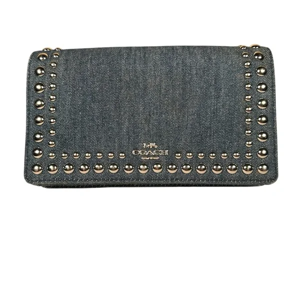 COACH Anna Foldover Clutch Crossbody with Rivets - Picture 7 of 15